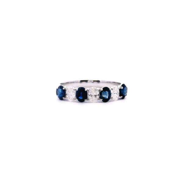 14KW Oval Sapphire and Diamond Band Kiefer Jewelers Lutz, FL