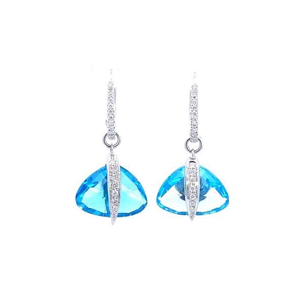 18K Blue Topaz & Diamond Earrings Kiefer Jewelers Lutz, FL