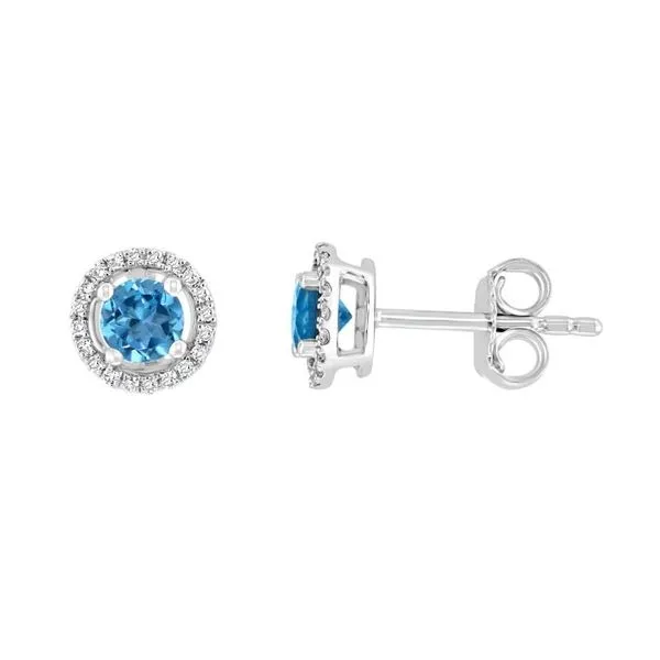 14K Blue Topaz & Diamond Earrings Kiefer Jewelers Lutz, FL