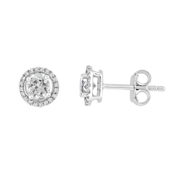 14K White Topaz & Diamond Earrings Kiefer Jewelers Lutz, FL