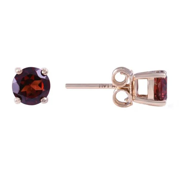 14K Garnet 5mm Stud Earrings Kiefer Jewelers Lutz, FL