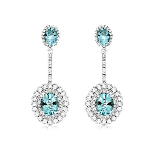 14K Aquamarine & Diamond Earrings Kiefer Jewelers Lutz, FL