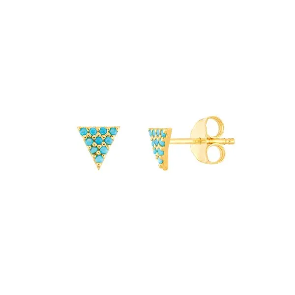 14K Nano Turquoise Pyramid Earrings Kiefer Jewelers Lutz, FL
