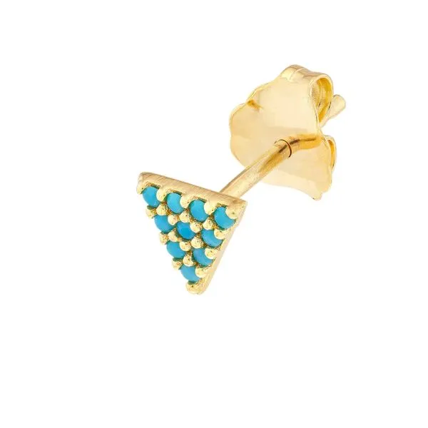 14K Nano Turquoise Pyramid Earrings Image 4 Kiefer Jewelers Lutz, FL