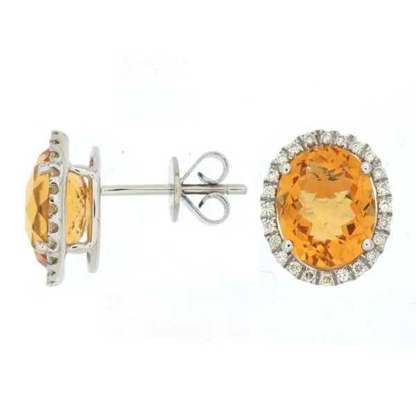 14K Citrine and Diamond Earrings Kiefer Jewelers Lutz, FL