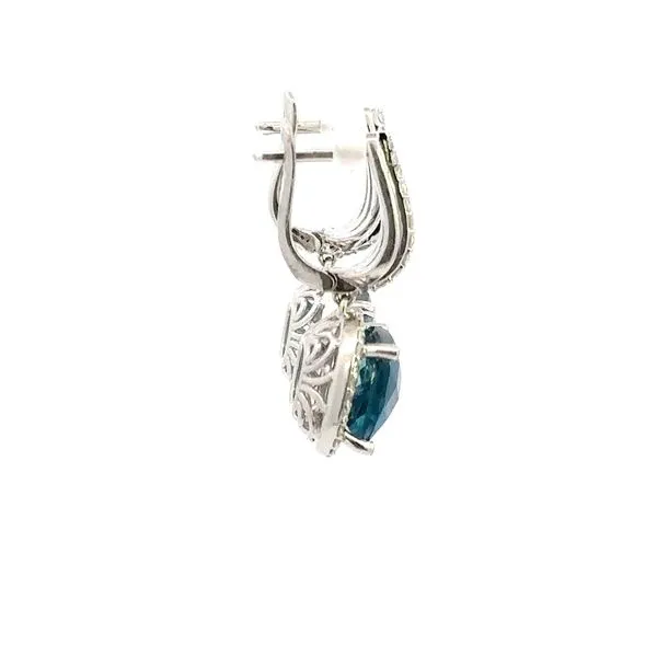 14K Diamond & Blue Topaz Earrings Image 2 Kiefer Jewelers Lutz, FL