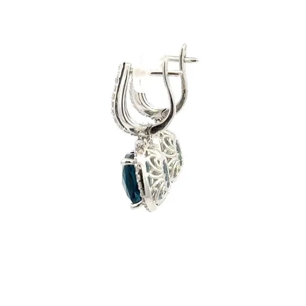 14K Diamond & Blue Topaz Earrings Image 4 Kiefer Jewelers Lutz, FL