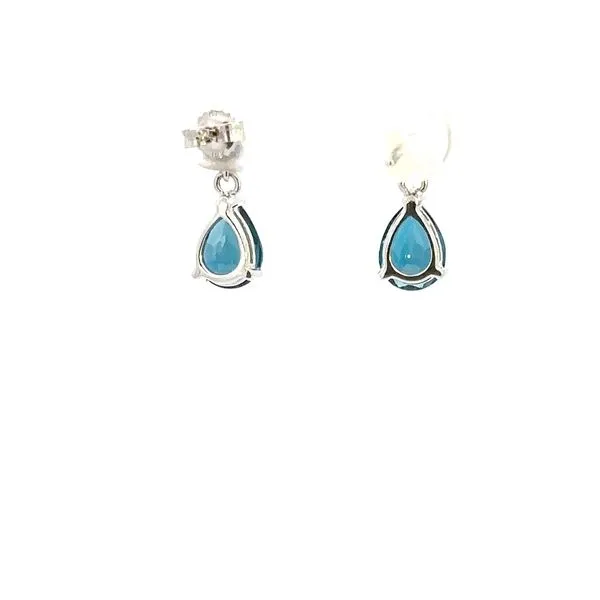 14K Diamond & Blue Topaz Earring Image 2 Kiefer Jewelers Lutz, FL