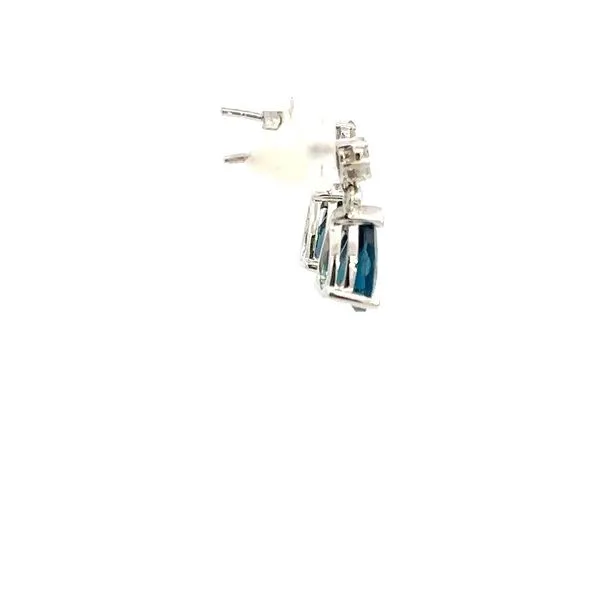 14K Diamond & Blue Topaz Earring Image 4 Kiefer Jewelers Lutz, FL