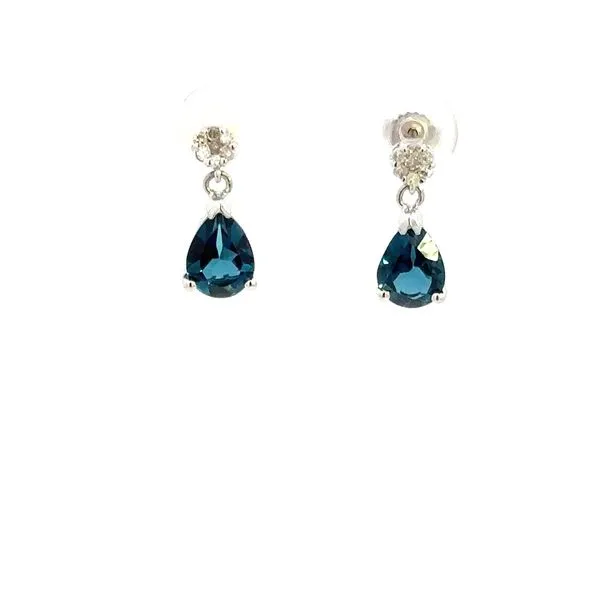 14K Diamond & Blue Topaz Earring Kiefer Jewelers Lutz, FL