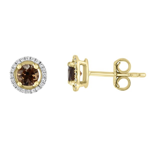 14K Smoky Quartz & Diamond Earrings Kiefer Jewelers Lutz, FL