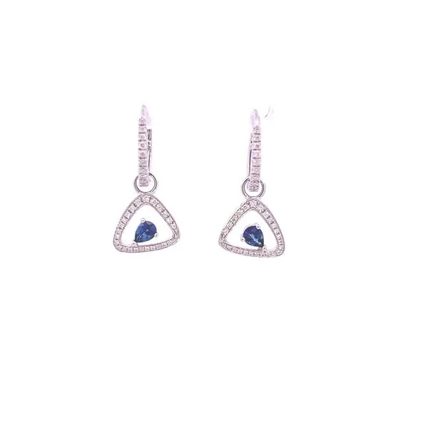 18K Diamond and Sapphire Charm Earrings Kiefer Jewelers Lutz, FL