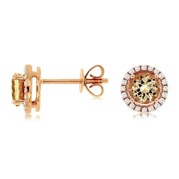 14K Diamond and Morganite Stud Earrings 001-610-2000899 Lutz | Kiefer ...