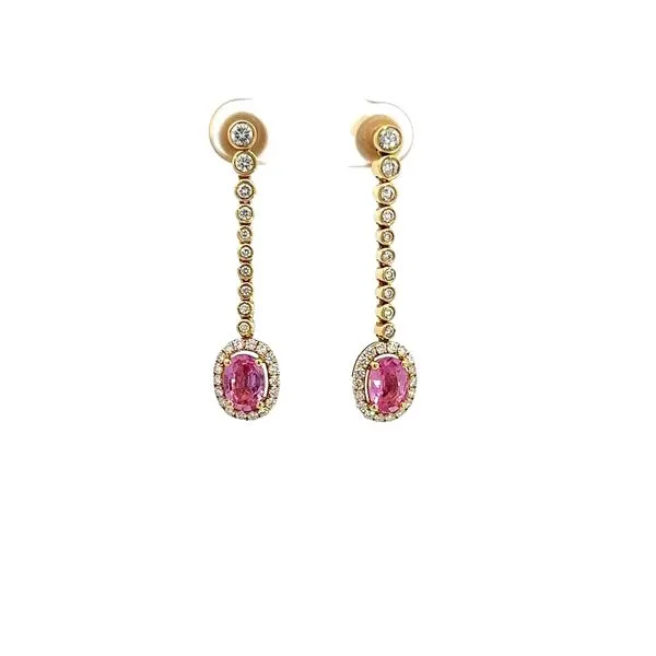 14K Diamond & Pink Sapphire Earrings Kiefer Jewelers Lutz, FL