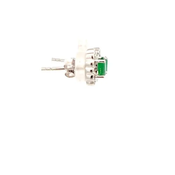 14K Diamond and Emerald Earrings Image 3 Kiefer Jewelers Lutz, FL