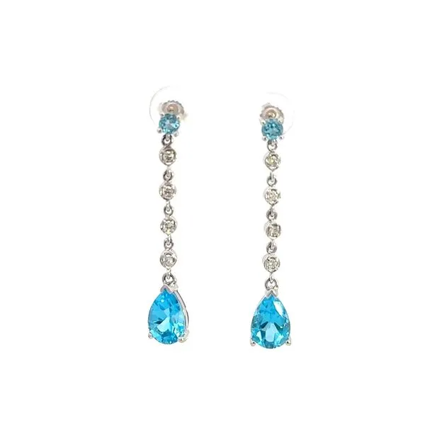 14K Blue Topaz & Diamond Drop Earrings Kiefer Jewelers Lutz, FL