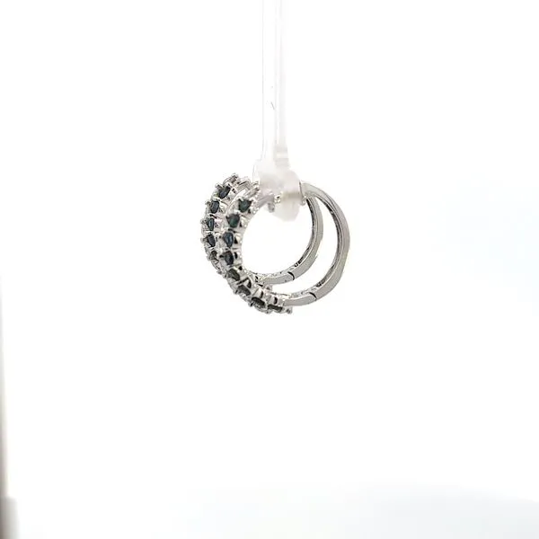 14KW Sapphire & Dia Hoops Image 3 Kiefer Jewelers Lutz, FL