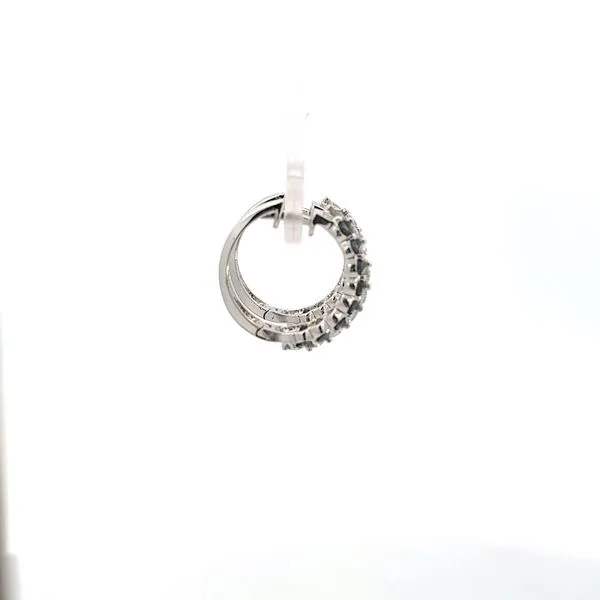 14KW Sapphire & Dia Hoops Image 4 Kiefer Jewelers Lutz, FL