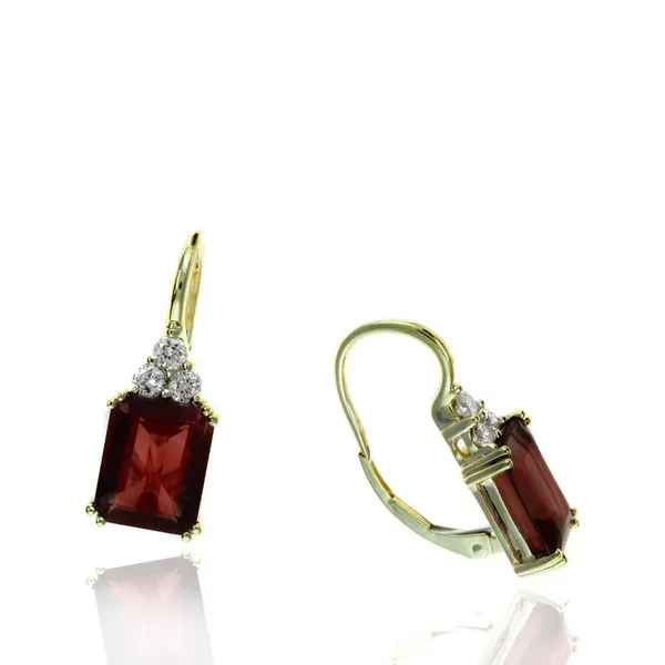 14KY Garnet and Diamond Drop Earrings Kiefer Jewelers Lutz, FL