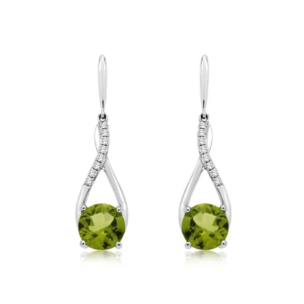 14KW Peridot and Diamond Drop Earrings Kiefer Jewelers Lutz, FL