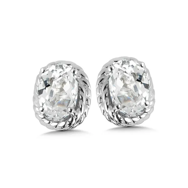 Sterling Silver Create White Sapphire Stud Earrings Kiefer Jewelers Lutz, FL