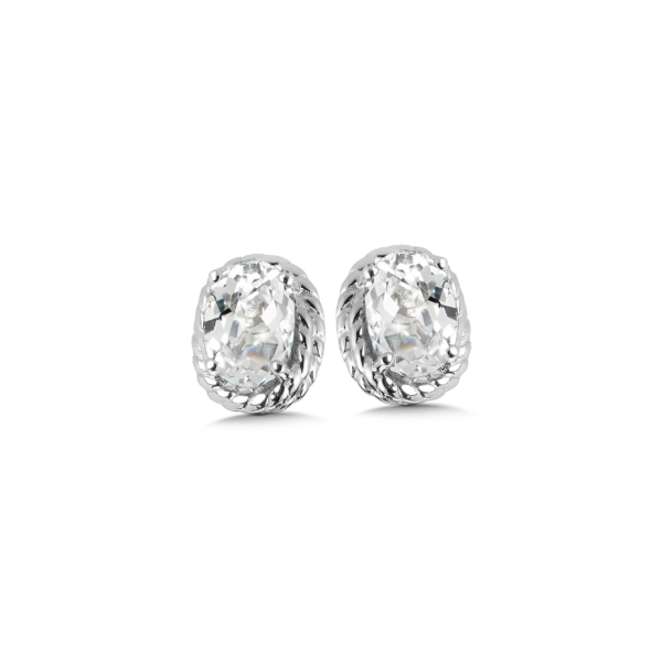 Sterling Silver Create White Sapphire Stud Earrings Kiefer Jewelers Lutz, FL