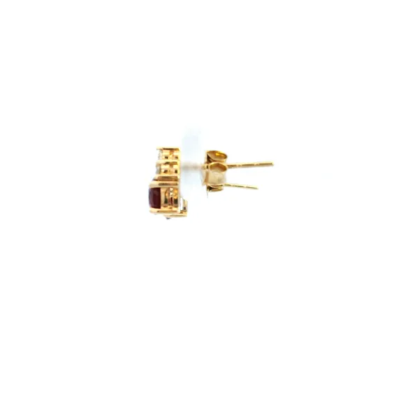 14KY Ruby and Diamond Fashion Stud Earrings Image 3 Kiefer Jewelers Lutz, FL