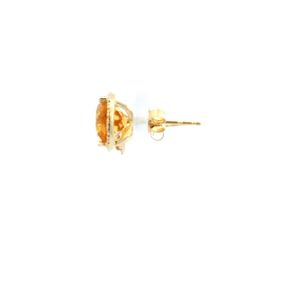 14KY Citrine and Diamond Halo Stud Earrings Image 3 Kiefer Jewelers Lutz, FL