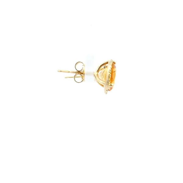 14KY Citrine and Diamond Halo Stud Earrings Image 5 Kiefer Jewelers Lutz, FL