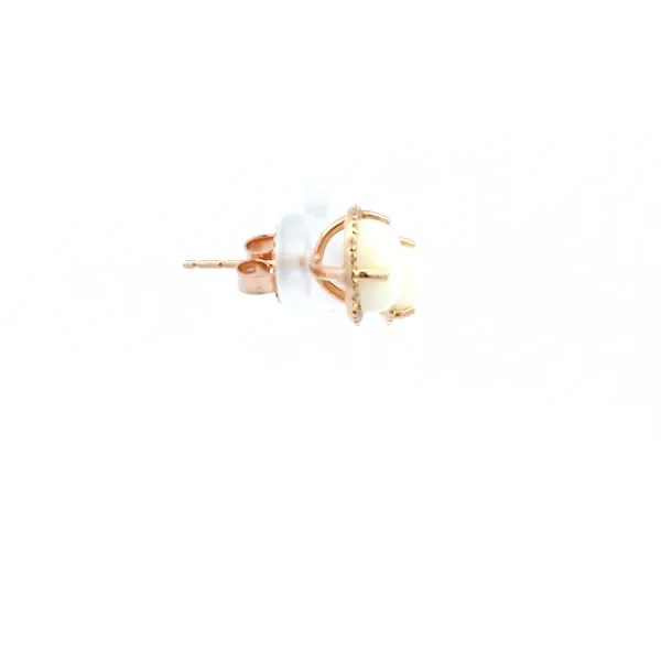 14KR Opal and Diamond Halo Stud Earrings Image 5 Kiefer Jewelers Lutz, FL