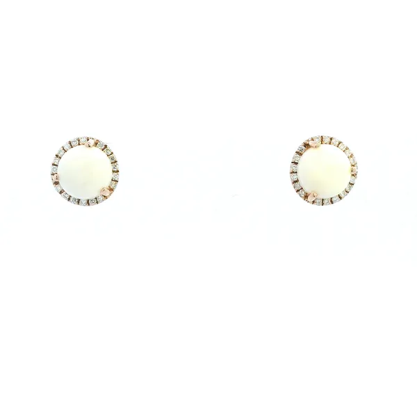 14KR Opal and Diamond Halo Stud Earrings Kiefer Jewelers Lutz, FL