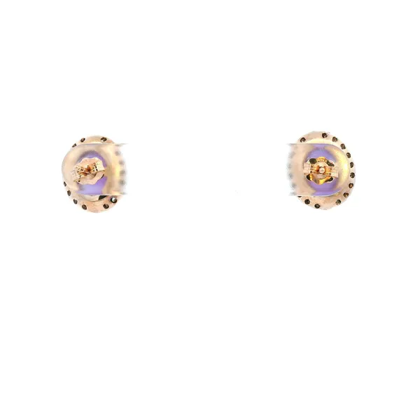 14KR Amethyst and Diamond Halo Stud Earrings Image 4 Kiefer Jewelers Lutz, FL
