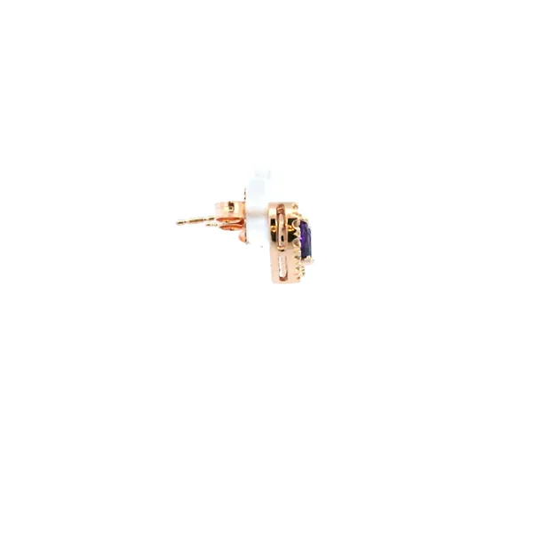 14KR Heart Shaped Amethyst and Diamond Halo Stud Earrings Image 5 Kiefer Jewelers Lutz, FL