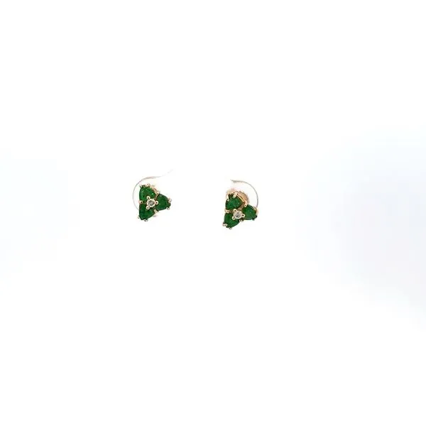 14KY Emer & Dia Trillion Stud Earrings Kiefer Jewelers Lutz, FL