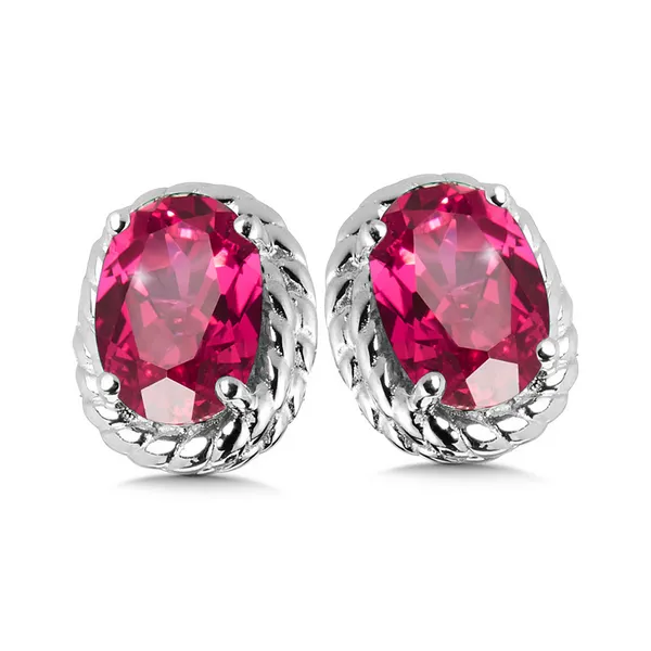 Sterling Silver Created Ruby Stud Earrings Kiefer Jewelers Lutz, FL
