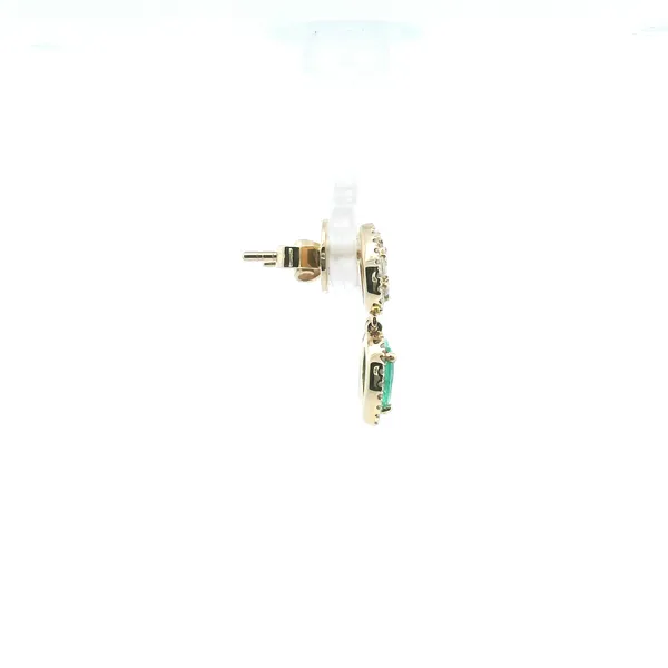 14KY Columbian Emerald and Diamond Fashion Earrings Image 3 Kiefer Jewelers Lutz, FL