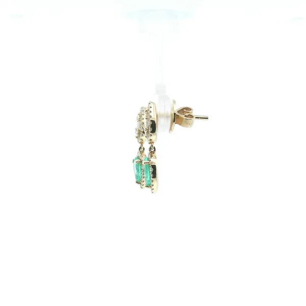 14KY Columbian Emerald and Diamond Fashion Earrings Image 4 Kiefer Jewelers Lutz, FL