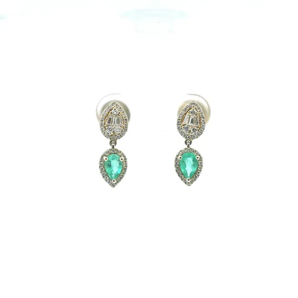 14KY Columbian Emerald and Diamond Fashion Earrings Kiefer Jewelers Lutz, FL