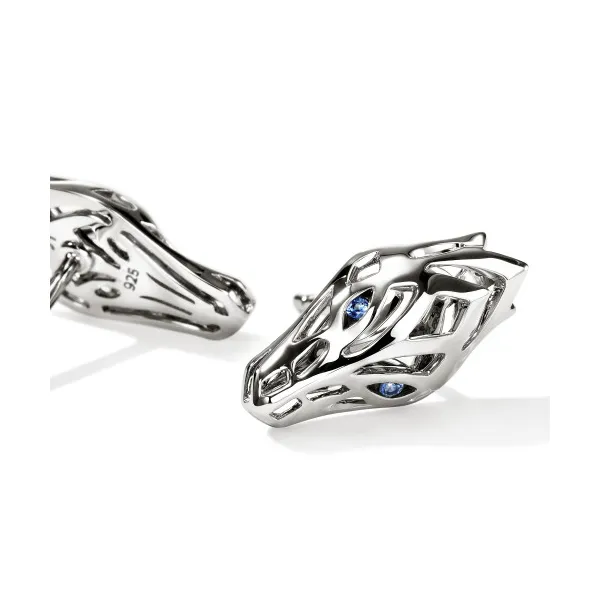 SS Blue Sapphire Eyes Naga Stud Earrings by John Hardy Image 2 Kiefer Jewelers Lutz, FL