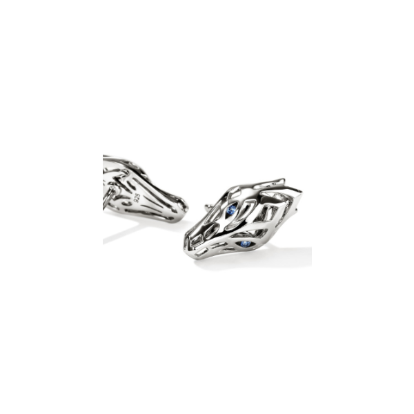 SS Blue Sapphire Eyes Naga Stud Earrings by John Hardy Image 2 Kiefer Jewelers Lutz, FL