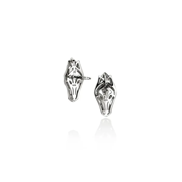 SS Blue Sapphire Eyes Naga Stud Earrings by John Hardy Image 3 Kiefer Jewelers Lutz, FL