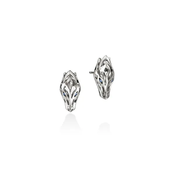SS Blue Sapphire Eyes Naga Stud Earrings by John Hardy Kiefer Jewelers Lutz, FL