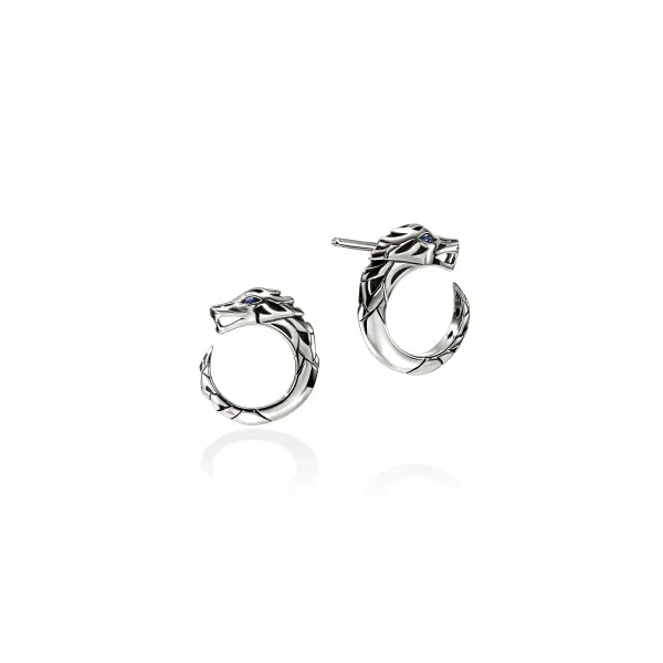 SS Sapphire Eyes Naga Round Stud Earrings by John Hardy Kiefer Jewelers Lutz, FL