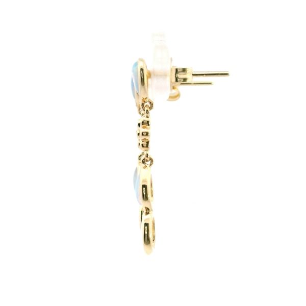 14KY Opal and Diamond Drop Earrings Image 4 Kiefer Jewelers Lutz, FL