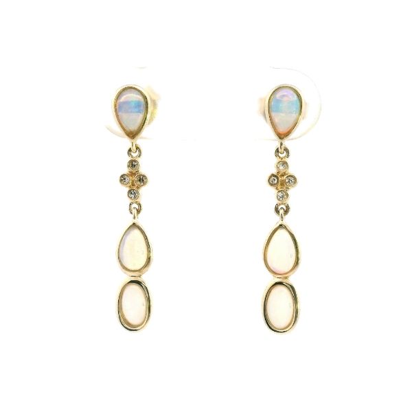 14KY Opal and Diamond Drop Earrings Kiefer Jewelers Lutz, FL