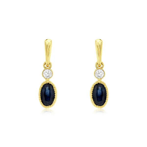 14KY Sapphire and Diamond Drop Earrings Kiefer Jewelers Lutz, FL