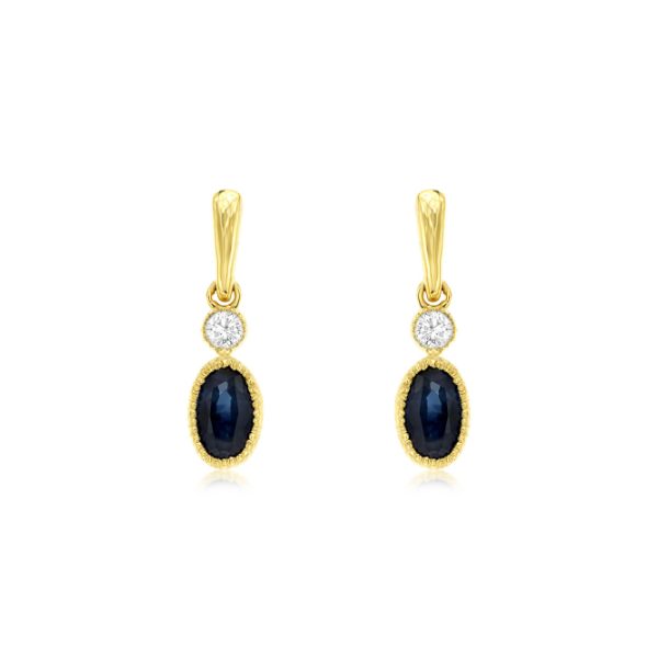 14KY Sapphire and Diamond Drop Earrings Kiefer Jewelers Lutz, FL