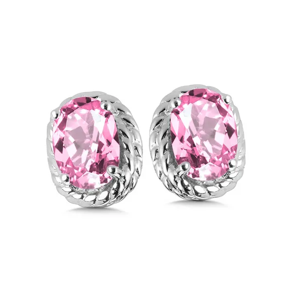 Sterling Silver Created Pink Sapphire Stud Earrings Kiefer Jewelers Lutz, FL