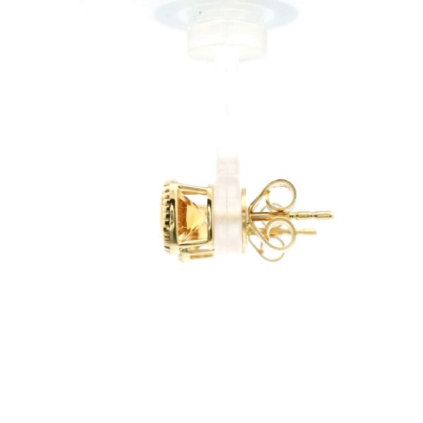14KY Cushion Cut Citrine Stud Earrings Image 4 Kiefer Jewelers Lutz, FL