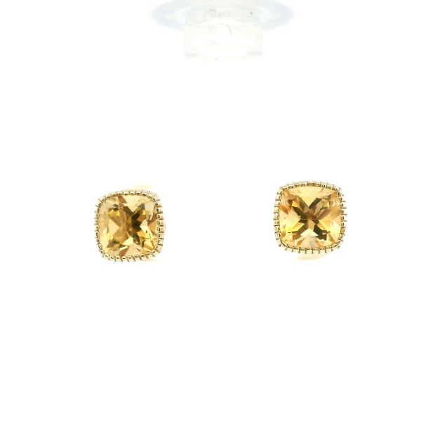 14KY Cushion Cut Citrine Stud Earrings Kiefer Jewelers Lutz, FL